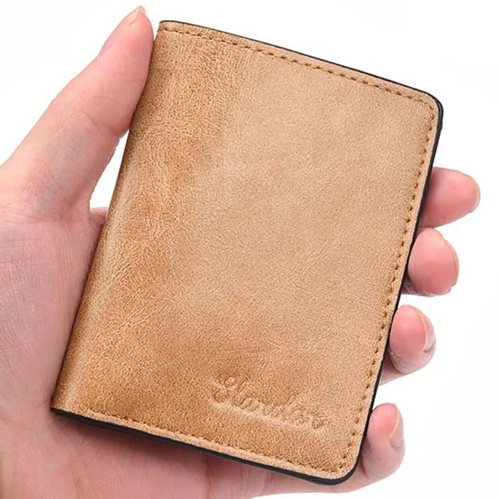 Small Wallet Men PU Leather Purses Mini Wallets Black Brown  Card Holder