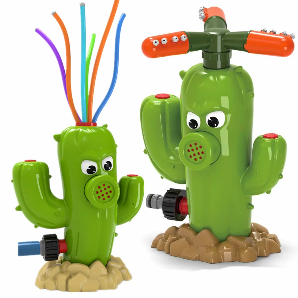 Cactus Sprinkler Outdoor Water Spray Toy Backyard Garden Water Toys Summer Yard Cartoon Splash Sprinkler Baby Bath Toy for Kids
