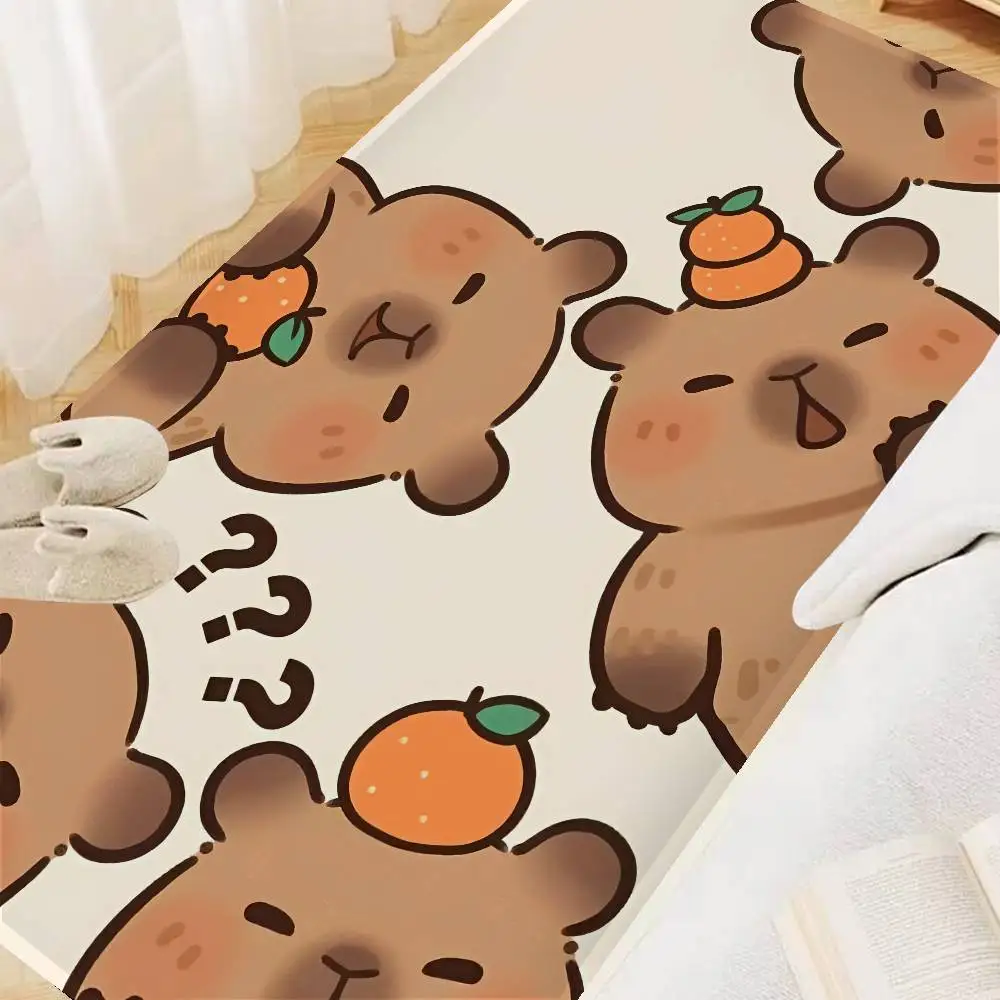 سجاد كابيبارا الطويل اللطيف لتزيين غرفة الأطفال وغرفة النوم والشرفة المضادة للانزلاق ممسحة غرفة المعيشة Alfombra #3