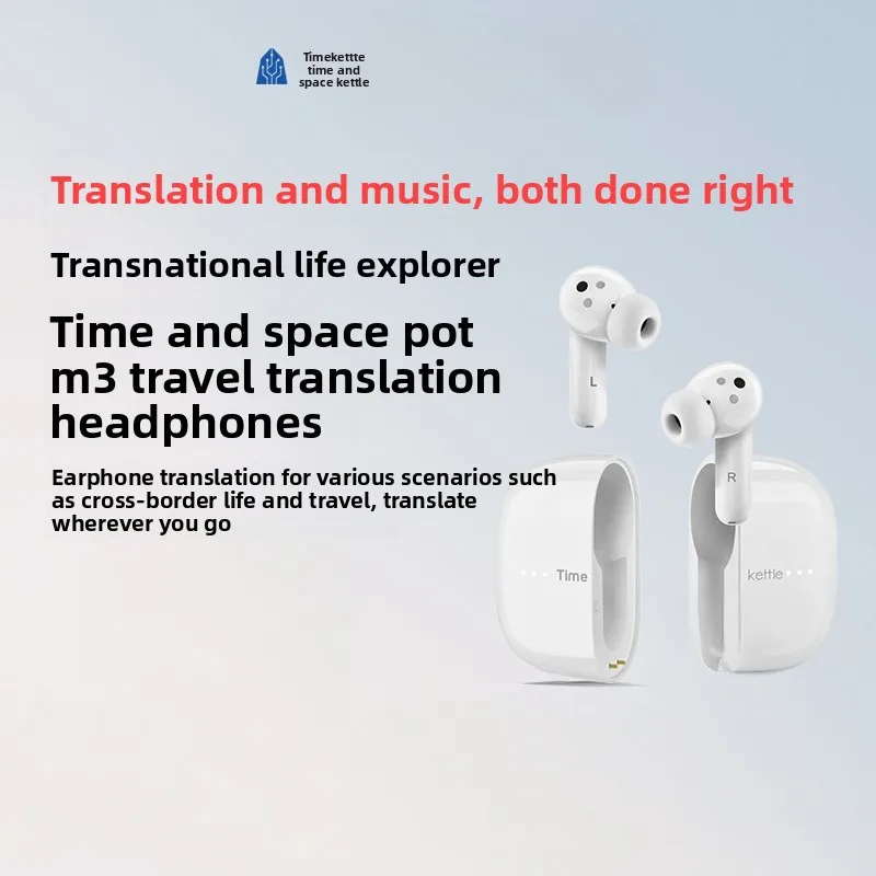 For Timekettle M3 Real-Time Translator Earbuds 40 Languages 95% Accuracy 0.5s Delay ANC 25H Battery Travel