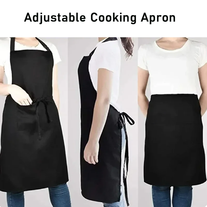 Solid Cooking Apron With Pocket Kitchen Chef Cleaning Restaurant Waitress Apron Keep The Clothes Clean Sleeveless Convenient