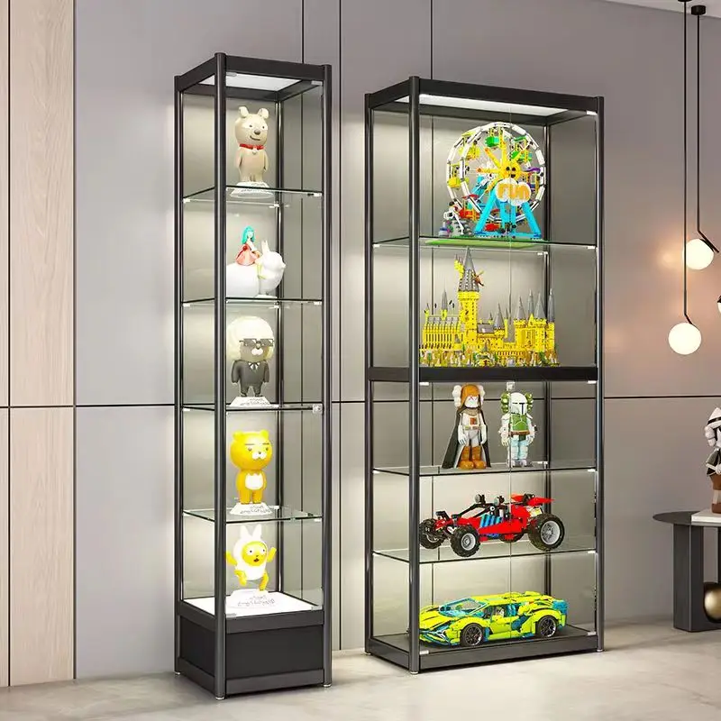 Hot sale stackable car model display lego toy lockable cabinet display toy model display rack with light-emitting diode light