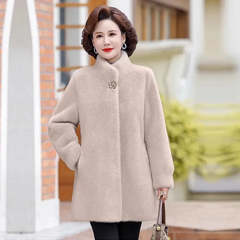 2024 Winter Korean Style Popular Fur for Women Winter New Thick Plush Environmental Protection Fashion Fur Coat LX316