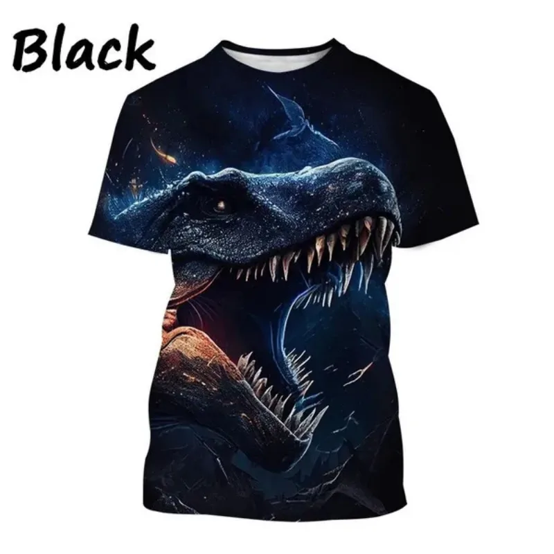 Tyrannosaurus Rex 3D Printed T-shirt Dinosaur Animal Men and Women Print Round Neck Short-sleeved Casual Cosplay Men\'s Clothing