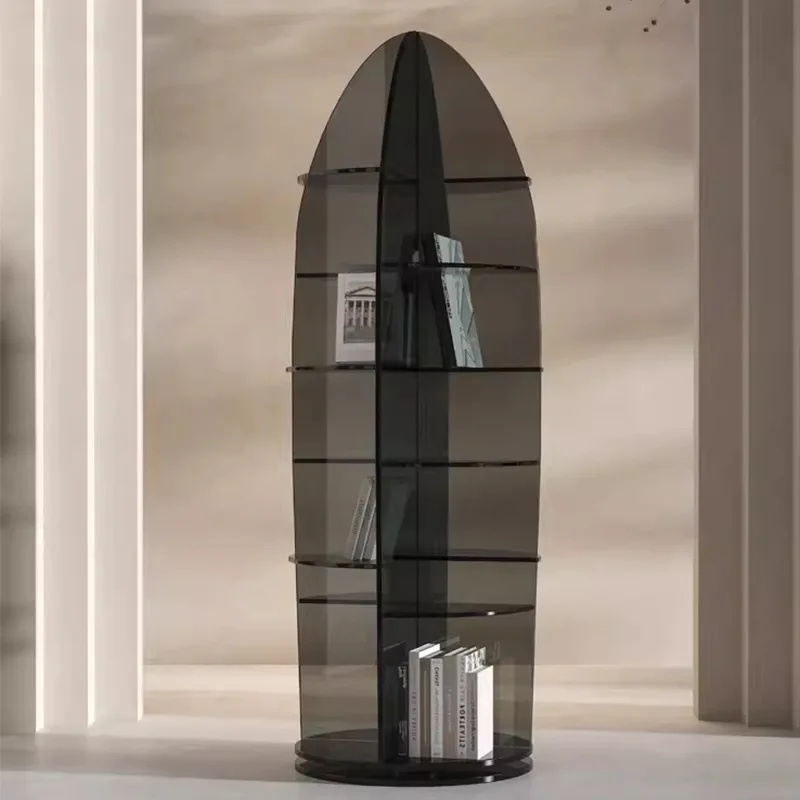 Acrylic Starship Bookshelf Rotating Modern Simple Home Living Room Floor Shelf