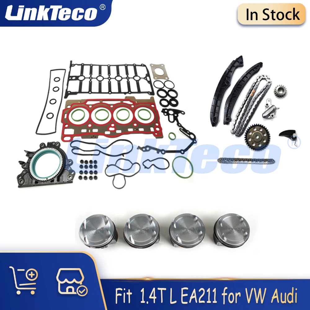 

Engine Rebuilding Gasket Timing chain Piston Ring Timing Set Fit 1.4 T L EA211 CHZB FOR VW Beetle Golf AUDI A1 A3 1.4T 1.4L