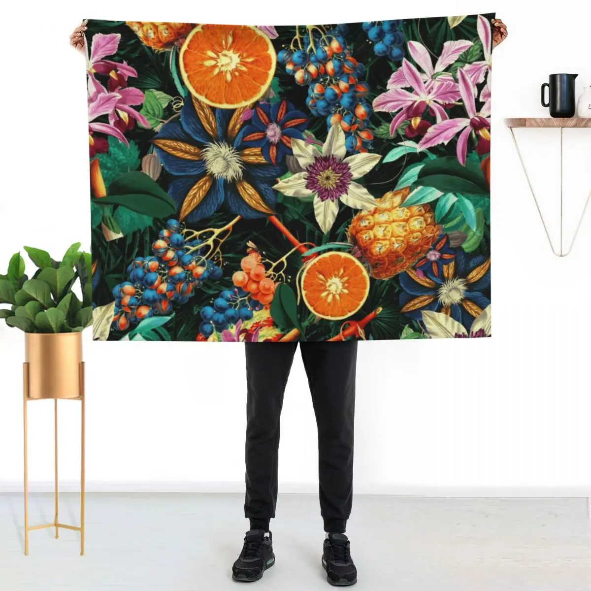 Tropical Orange Garden Throw Blanket Hairy Thermal Personalized Gift Soft Plush Plaid Cute Plush Blankets