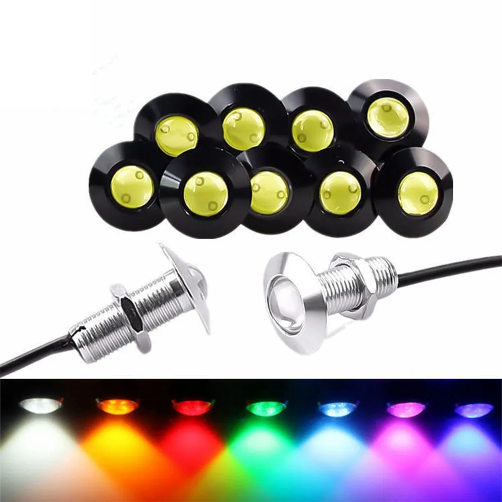 

50pcs ultra-thin 18/23mm LED Eagle Eye Light drl daytime running light hawk-eye light Car grille Driving Lamp signal light 12v