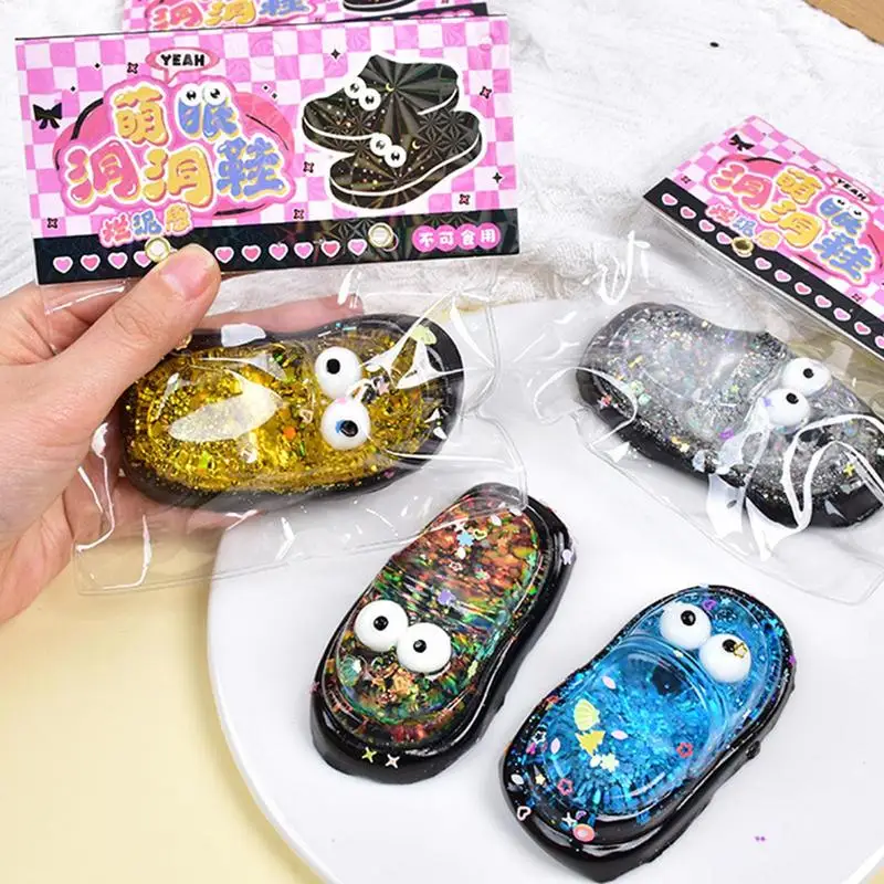 Cartoon Big Eyes Shoes Squeeze Toy Soft Toys Cute Slow Rebound Stress Relief Fidget Toys For Children Adults