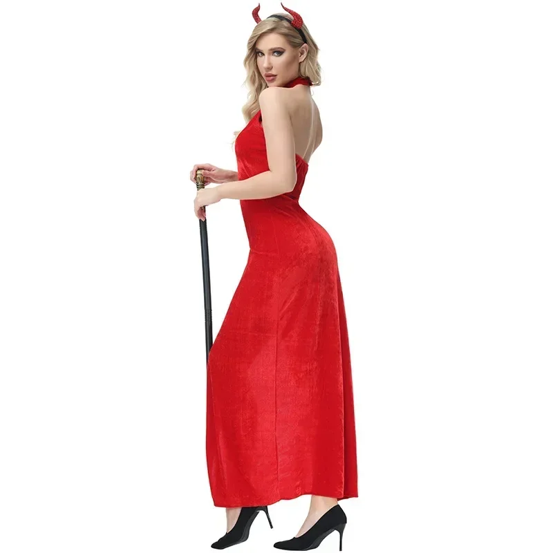 Halloween Red Devil Vampire Performance Costume Adult Women's Modern Dance Clothes Unique Special Purpose Fashionable