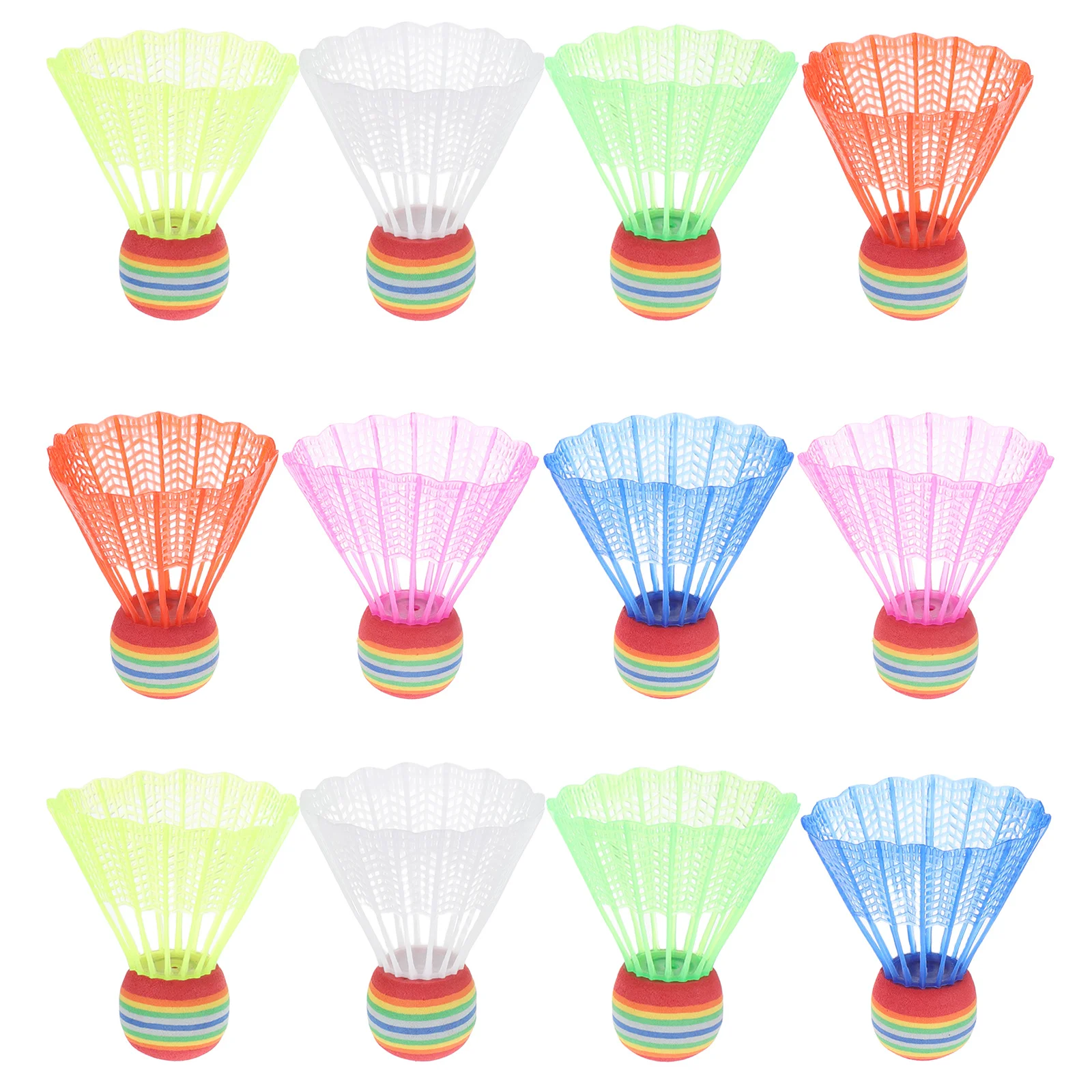 

12 Pcs Colored Shuttlecock Badminton Indoor Shuttlecocks for Exercising