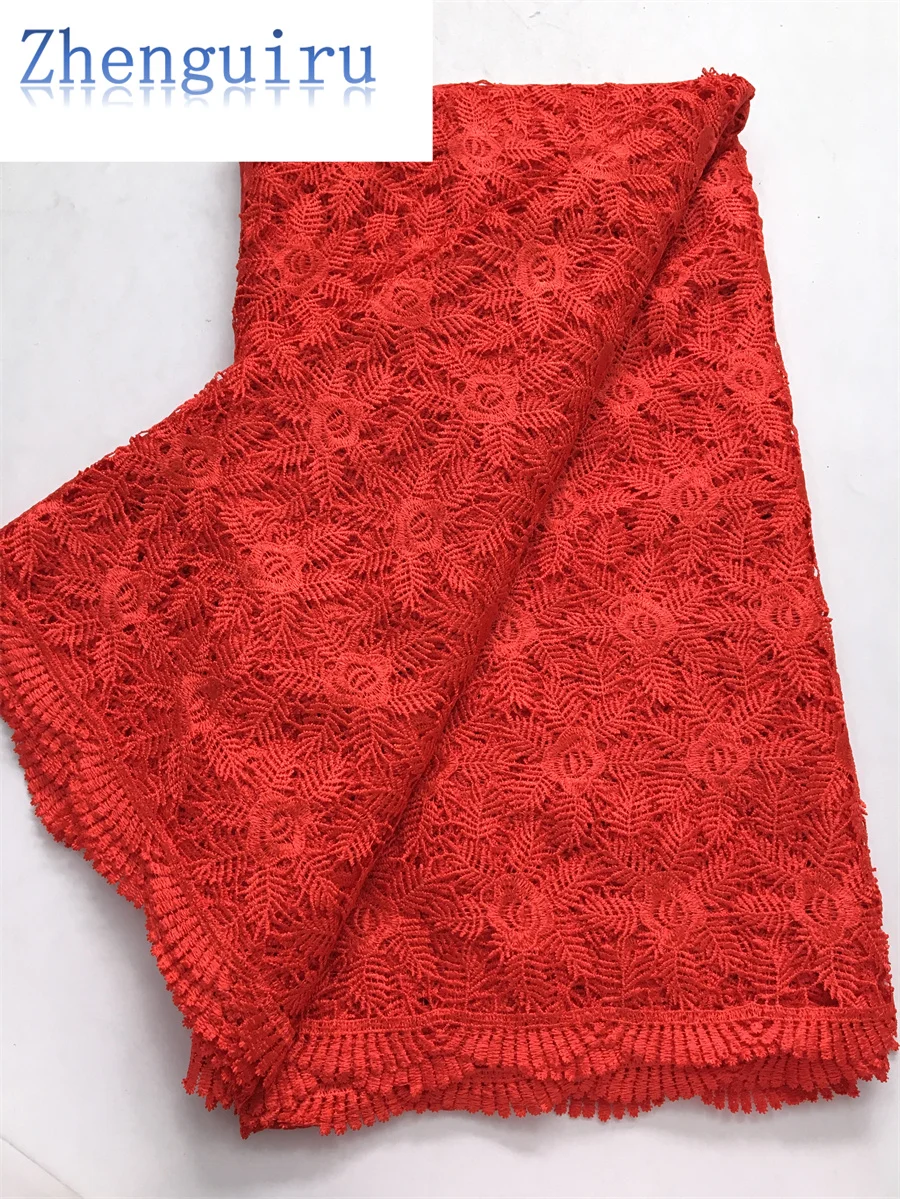 

Zhenguiru African Cord Lace Fabric 5 Yards Knitted Water Soluble Nigerian Guipure Lace Fabric 2025 High Quality for Women A4074