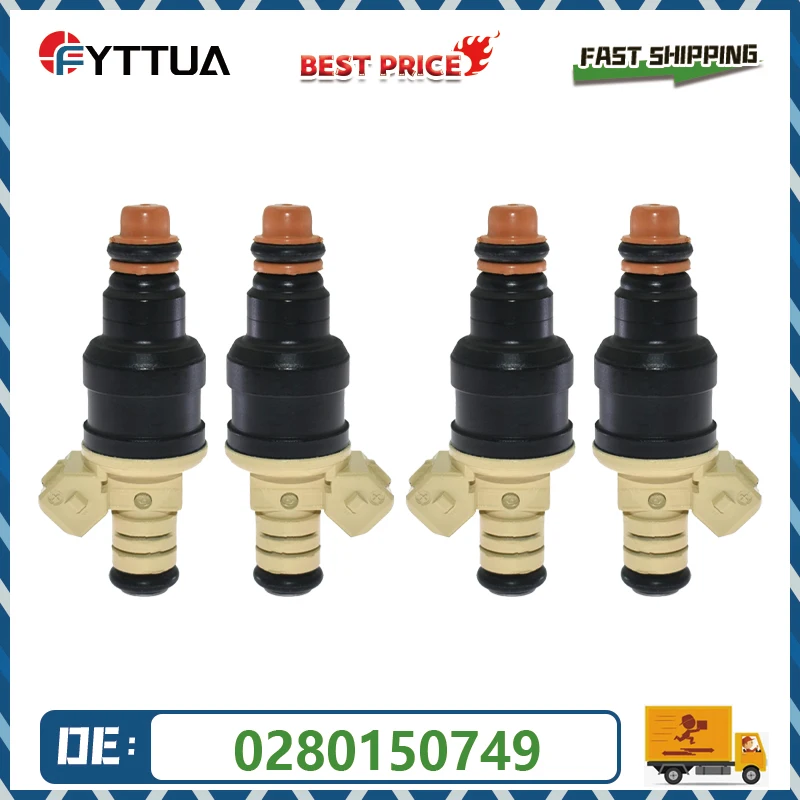 

4pcs Fuel Injector 0280150749 For Volvo 740 940 2.3L 89-92 For Ford Excursion Mustang Expedition E-150 E-250, Lincoln Navigator