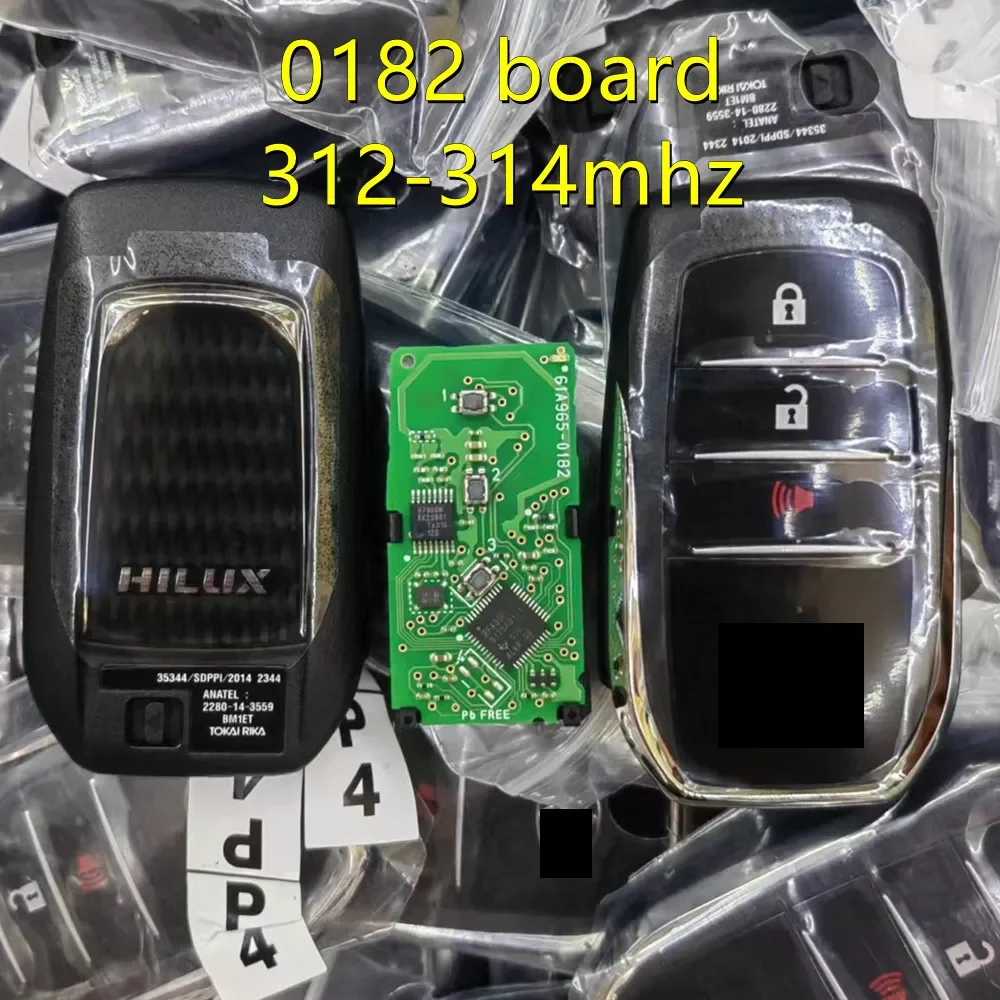 

0182 board 312/314MHZ OEM 3 Buttons Smart Remote Key Fob For Toyota Hilux SRV 4X4 Intelligent Key Genuine ID8A BM1ET 61A965-0182