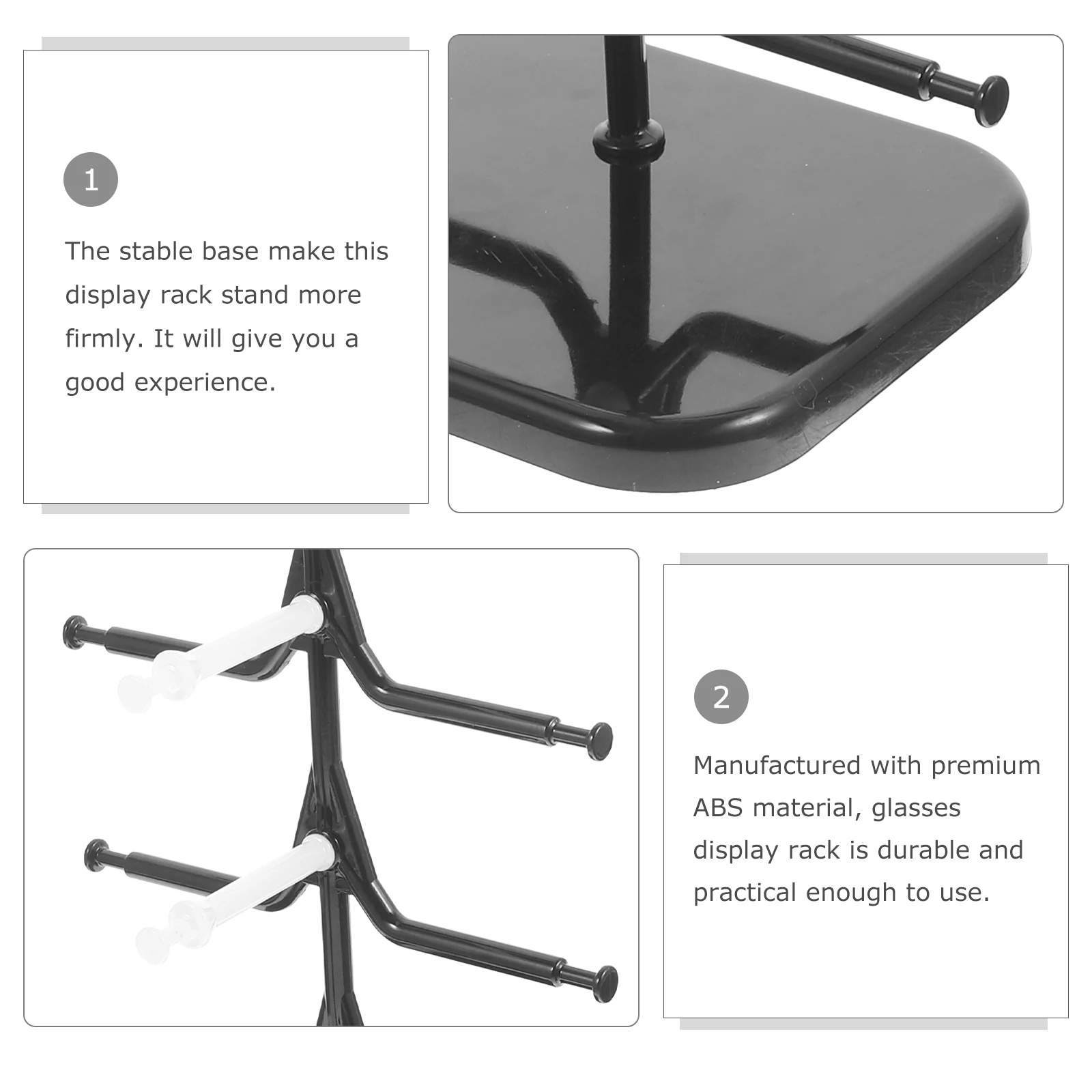 

Glasses Display Rack Eyeglass Holder Stand Sunglasses Organizer PP Material Easy Installation Portable Storage Solution For Home