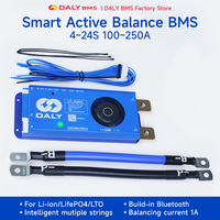 DALY Smart BMS 16S 48V Lifepo4 8S 24V Active Balance BMS 1A Balance 100A 150A 200A 250A for Lifepo4 Li-Ion CAN battery 18650