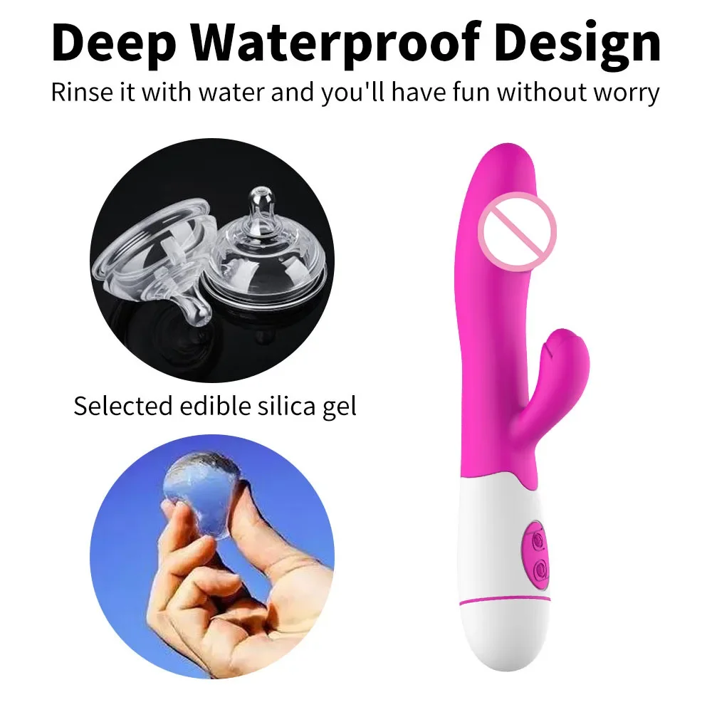 Rabbit Vibrator for Women Vagina G-Spot Nipple Clitoris Stimulator Thrusting Telescopic Rotating Dildo for Adult Sexy Toys