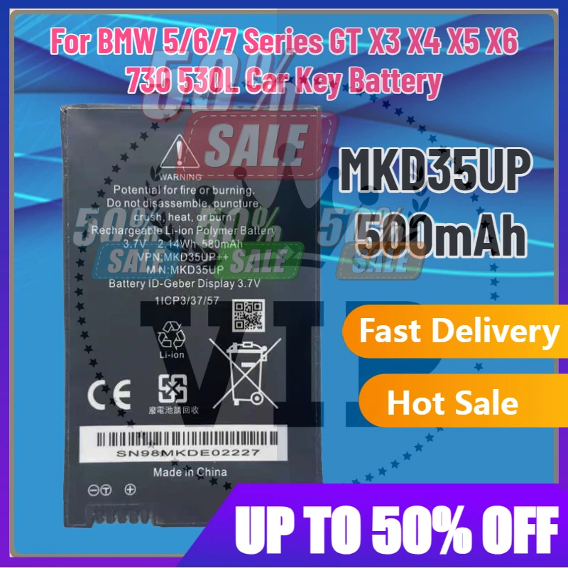 

【Fast Delivery】NEW MKD35UP MKD35UP++ 580mAh Battery For BMW 5/6/7 Series GT X3 X4 X5 X6 730 530L Car Key Battery