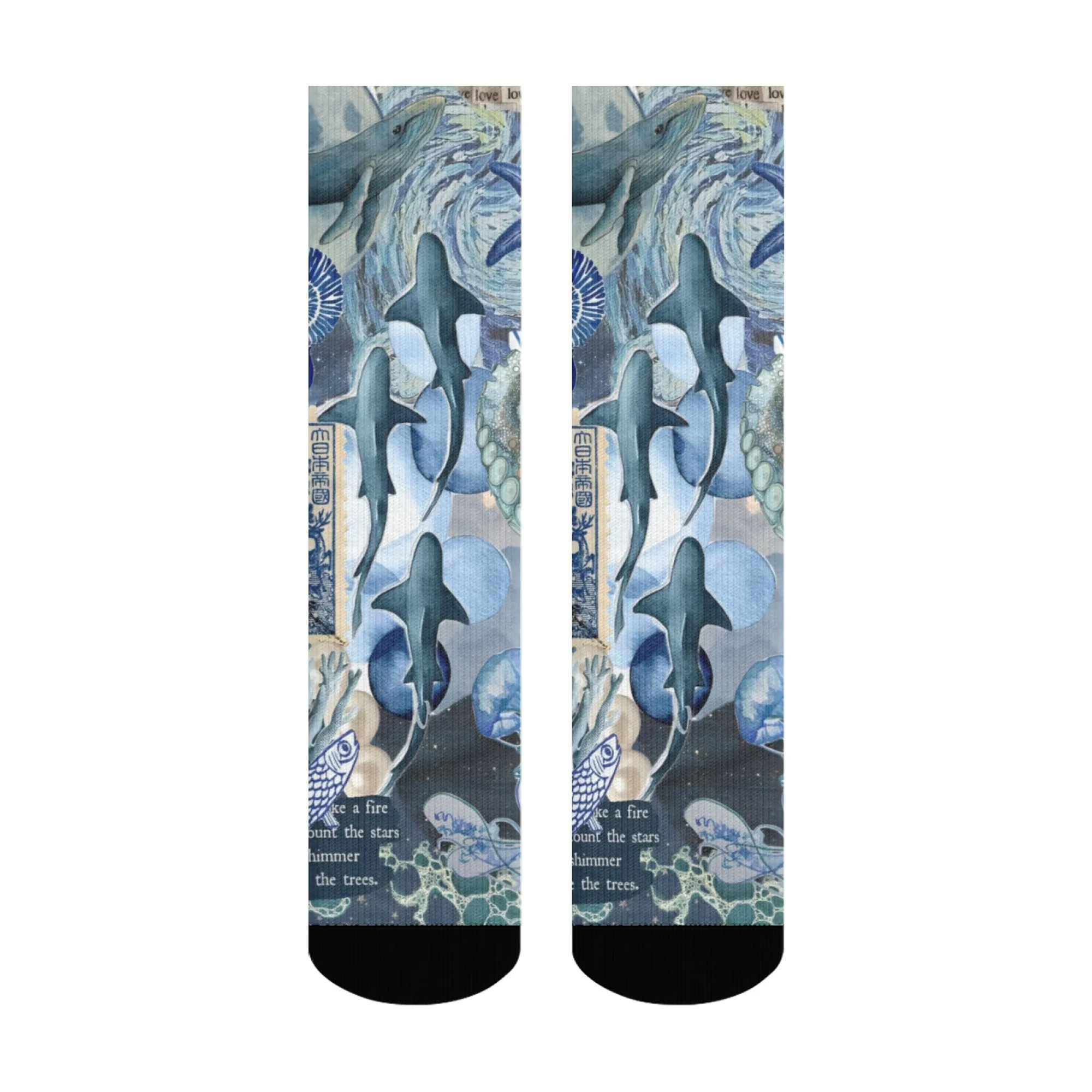 Nuevas medias creativas Retro con temática del océano, calcetines suaves y transpirables para hombre, calcetines Unisex informales cómodos para uso al aire libre