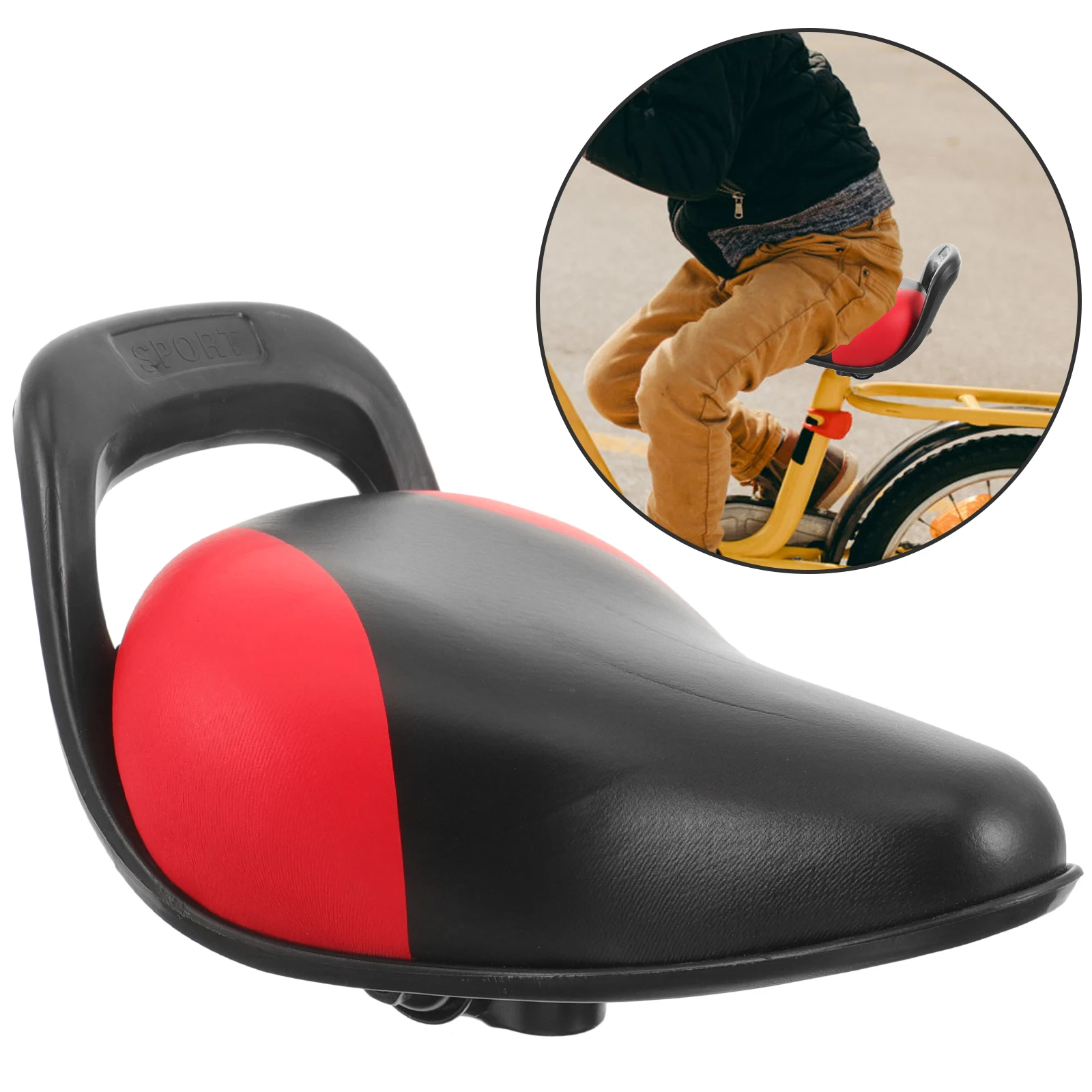 

Thickened Durable Bike Rear Seat High Elasticity Bicycle Saddle Shock Absorption Comfortable Mountain Bike Backseat Stable Safe