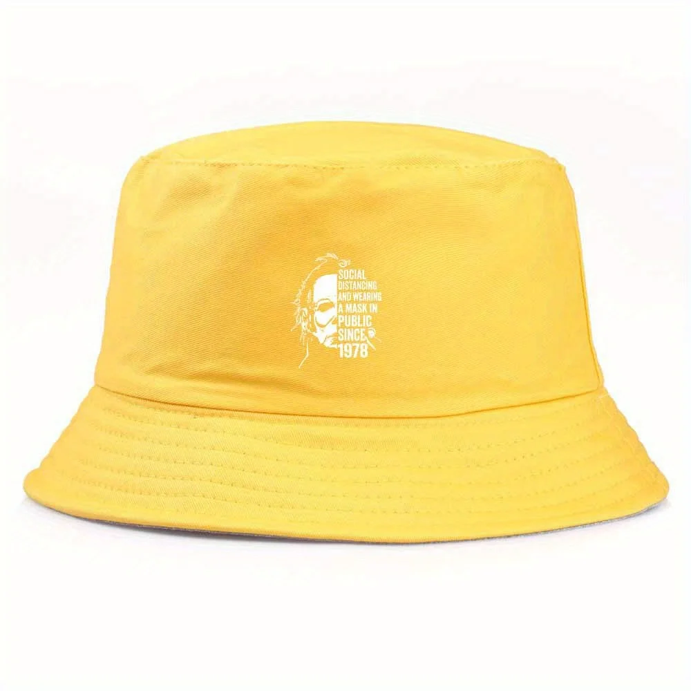 

Funny Michael Myers Social Distancing in Public Since 1978 Double Layer Fisherman Hat Sun Hat Suitable for Outdoor Beach Travel
