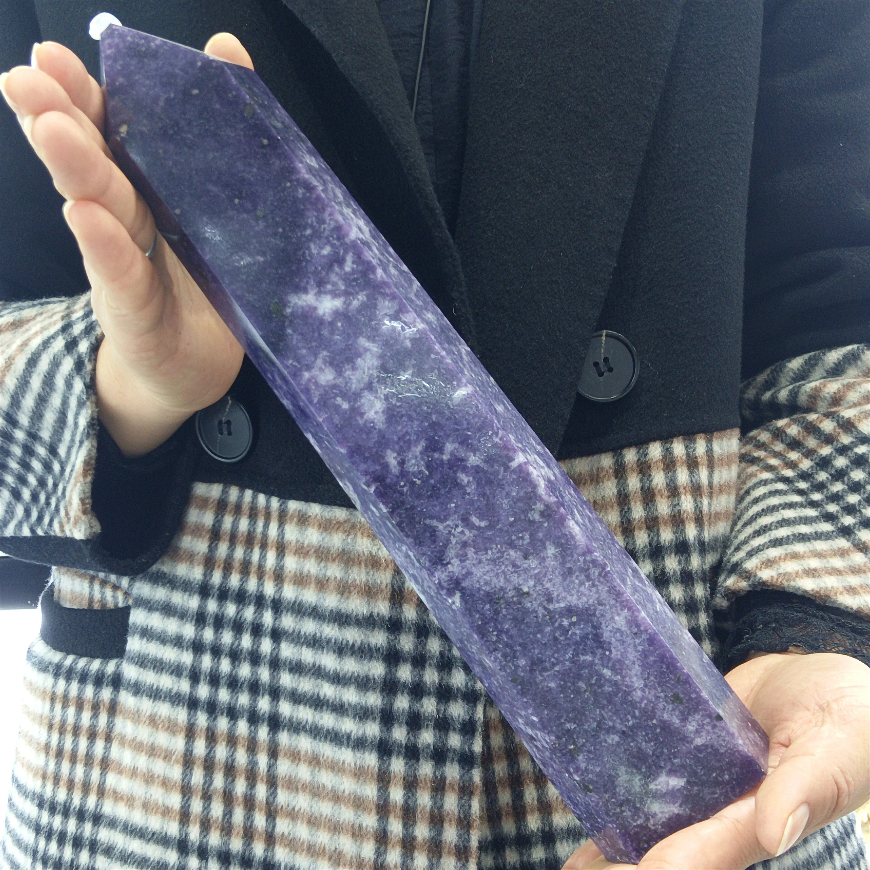 

Natural Ziyun Mother Stone Column Crystal Bar Energy Home Office Decoration Craft Gifts Mineral Reiki Treatment Ornaments