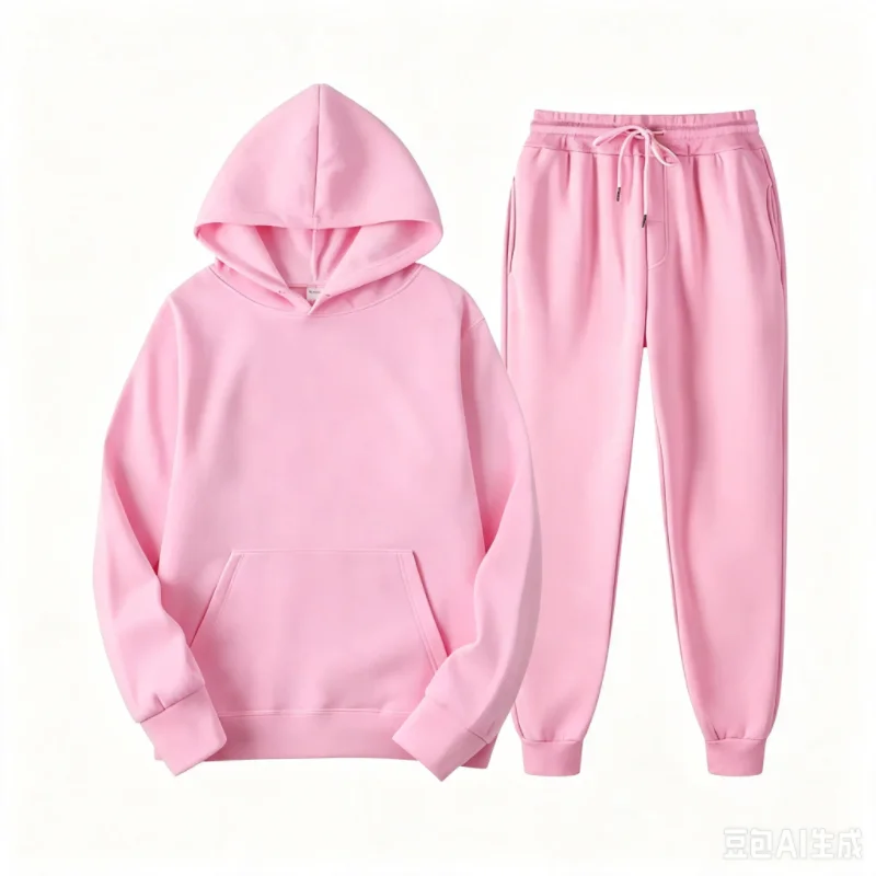 Women's Autumn and Winter Casual Sports Suit Solid Color Hooded Pullover Sweat Drawstring Jogging Pants Comfortable Home Clothes
