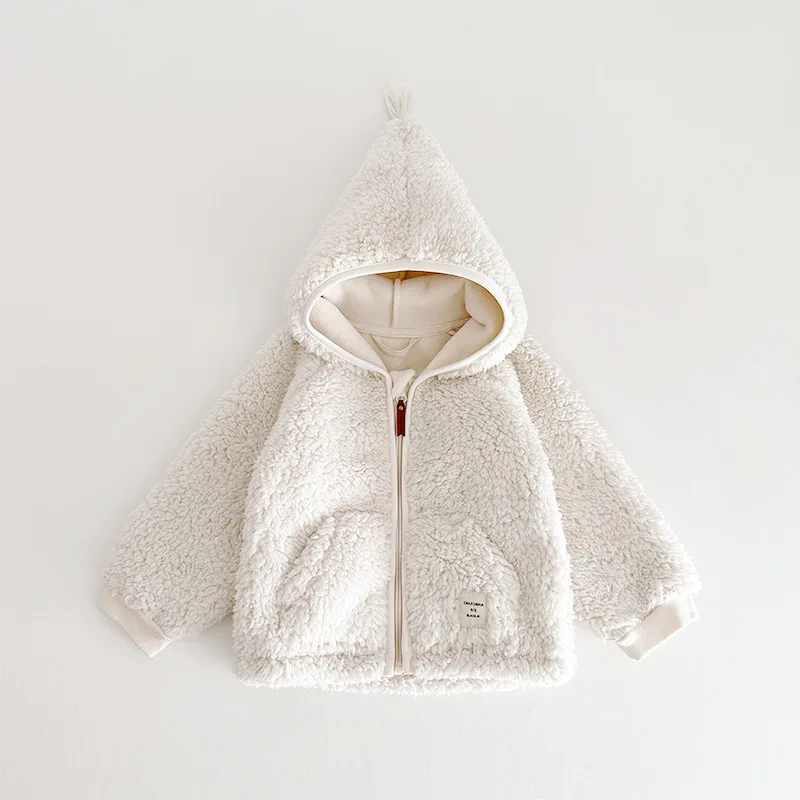 

Children's Hooded Fleece Jacket 2025 Autumn Winter New Style Warmth Boys Girls Baby Plush Clothing European American Style