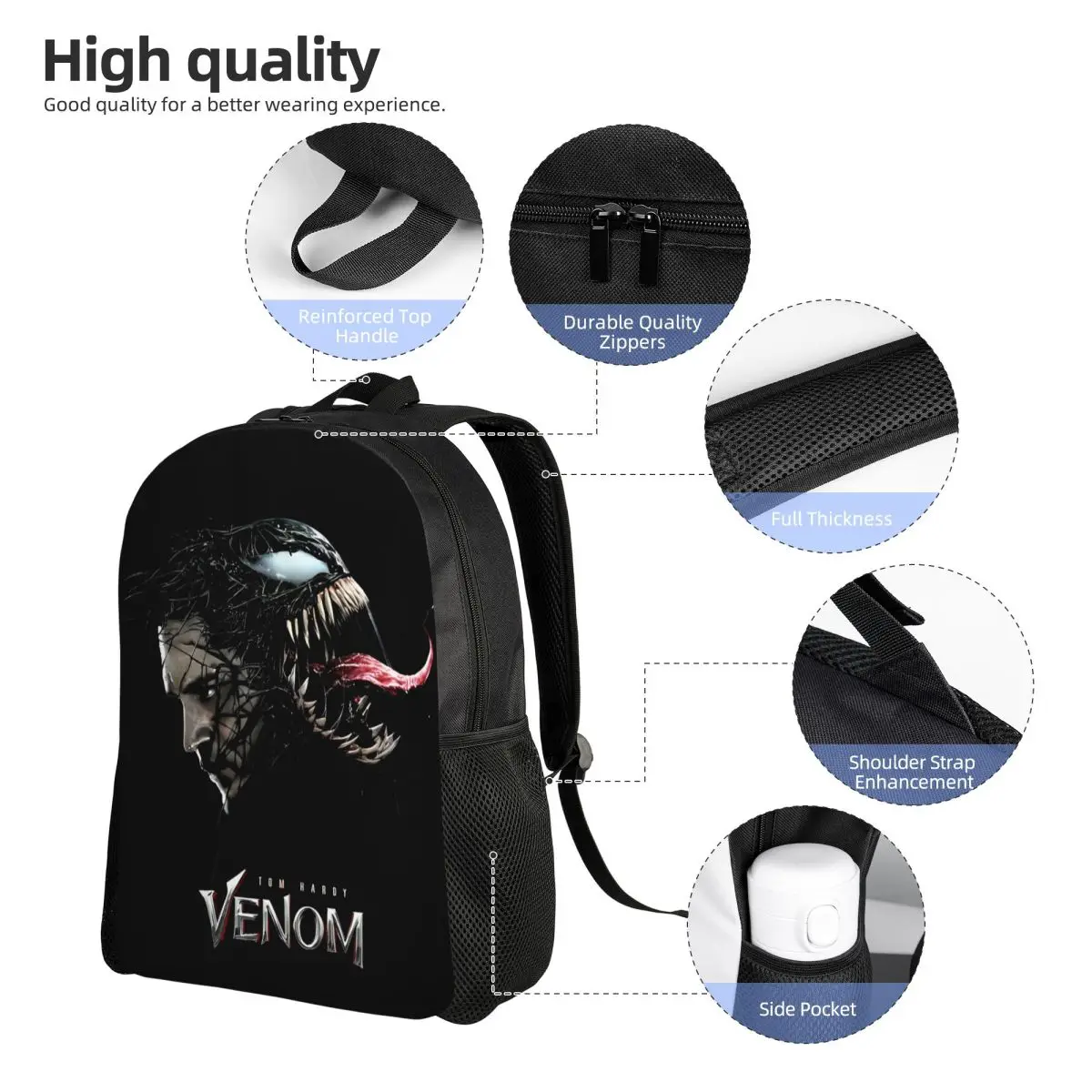 Venom The Last Dance 2024 Movie Kid Backpack for Kids Boys Girls Backpacks Kawaii Preschool Child School Bags