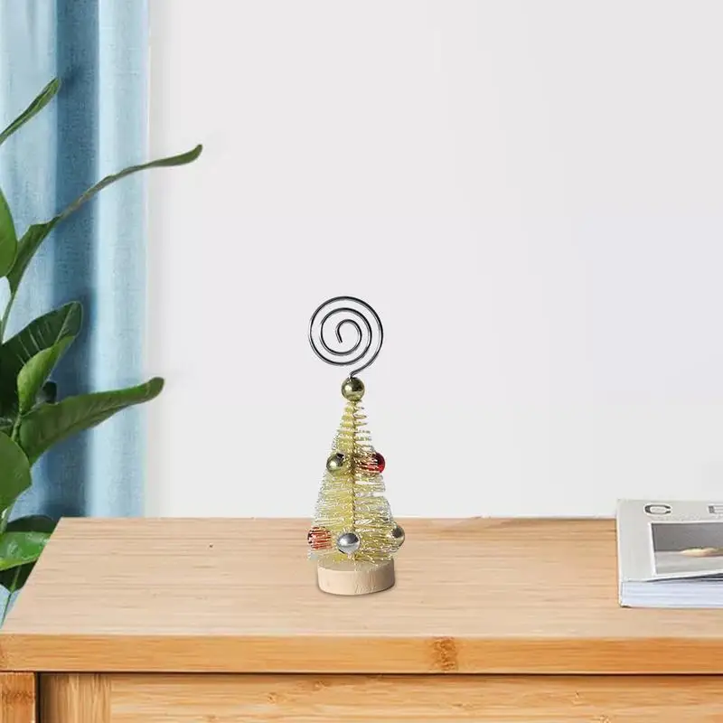 Christmas Tree Note Holder Photo Memo Holders With Wooden Base Card Display Supplies For Dining Table Coffee Table Bedside Table