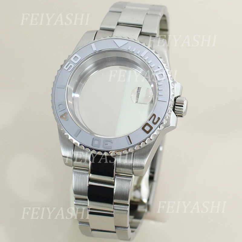 

40mm Men Watch Case Sapphire Glass Unidirectional Bezel For Seiko NH35 NH34 NH36 NH38 Miyota 8215 ETA 2824 Movement 28.5mm Dial