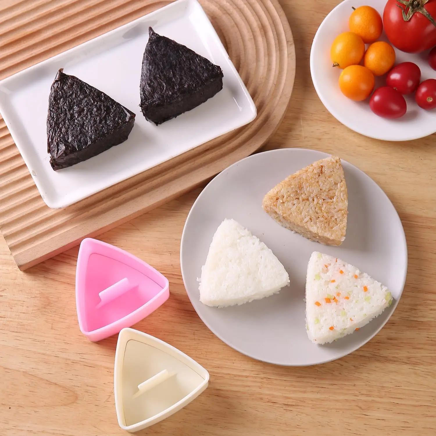 2pcs Sushi Mold Onigiri Rice Ball Food Press Triangular Sushi Maker Mold Sushi Kit Kitchen Bento Accessorie