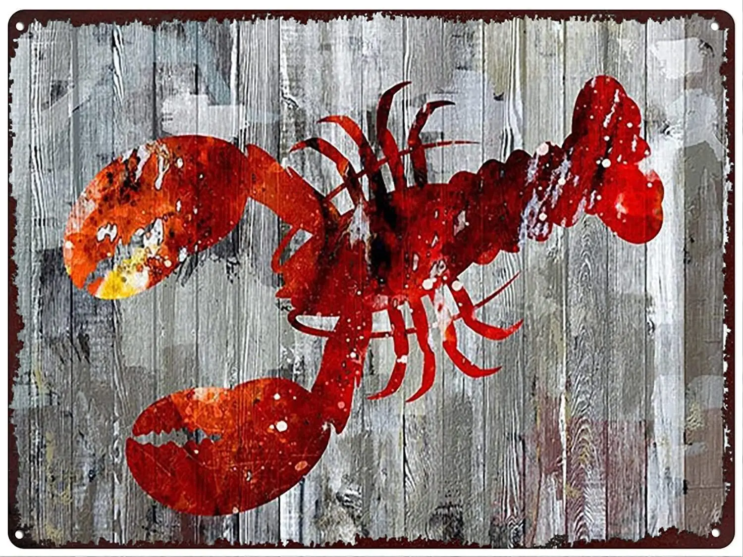 Metal Plaque Red Crawfish Wall Art Nostalgic Tin Sign For Home Yard Farm Garden Garage Inspirational Quote Decor Vintage Ti