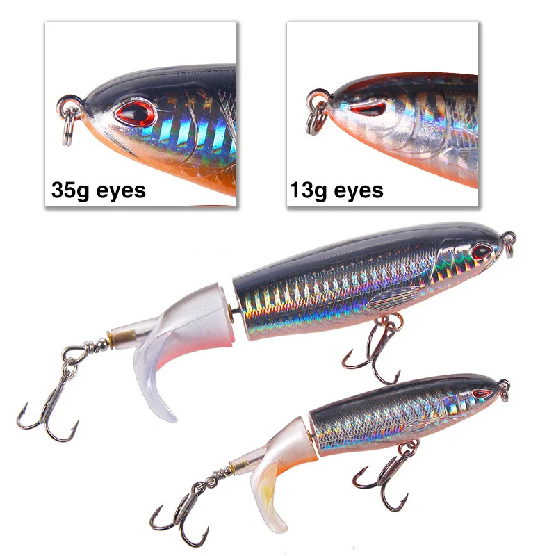 Popper Spin Fishing Lure Floating Hard Bait 1 PC Artificial Spinning Baits 10cm 13g Rotate Fishing Lure Perch Pesca Fishing Hook