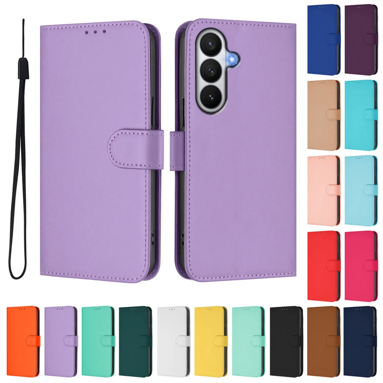 PU Leather Flip Phone Case For Samsung A14 A24 A34 A54 Wallet Cover For Galaxy A15 A25 A35 A55 A16 A26 A36 A56 Coque Funda