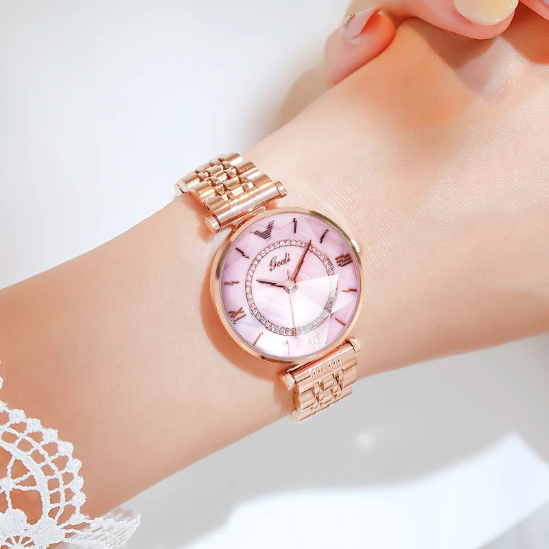 Fashion casual steel strap women's watch simple luxury ladies all-match quartz watch