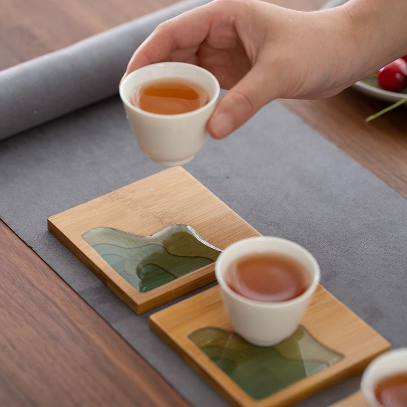 Drinkware Coaster Ins Heat Insulation Pad Bamboo Heat Insulation Saucer Tea Ceremony Zen Chinese Cup Saucer Teacup Pad