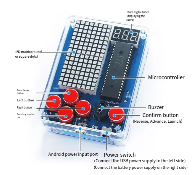 Game console production kit 51 single piece Tetris piece DIY welding training electronic small production