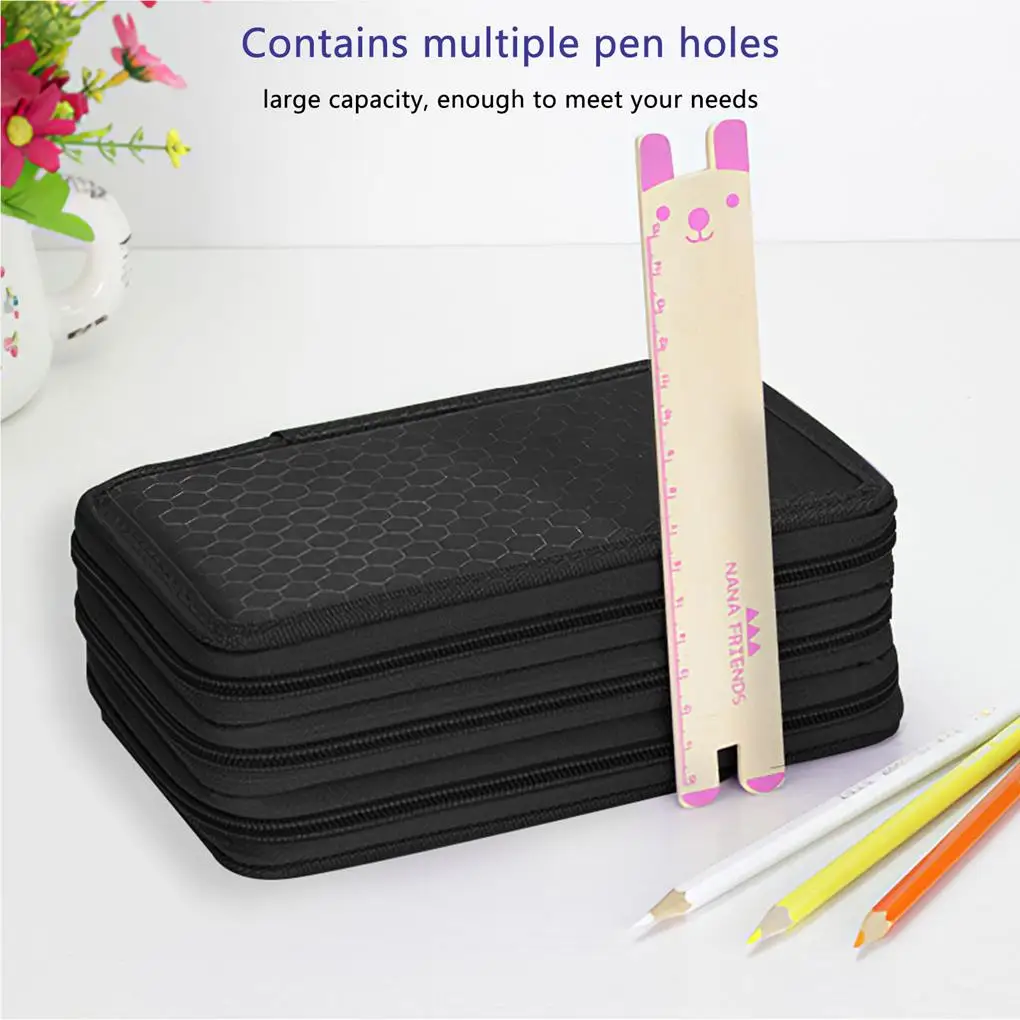 4-laags etui 72 slots Handige gekleurde penorganizer Grote capaciteit aquarelkunsthouderdoos met ritssluiting School