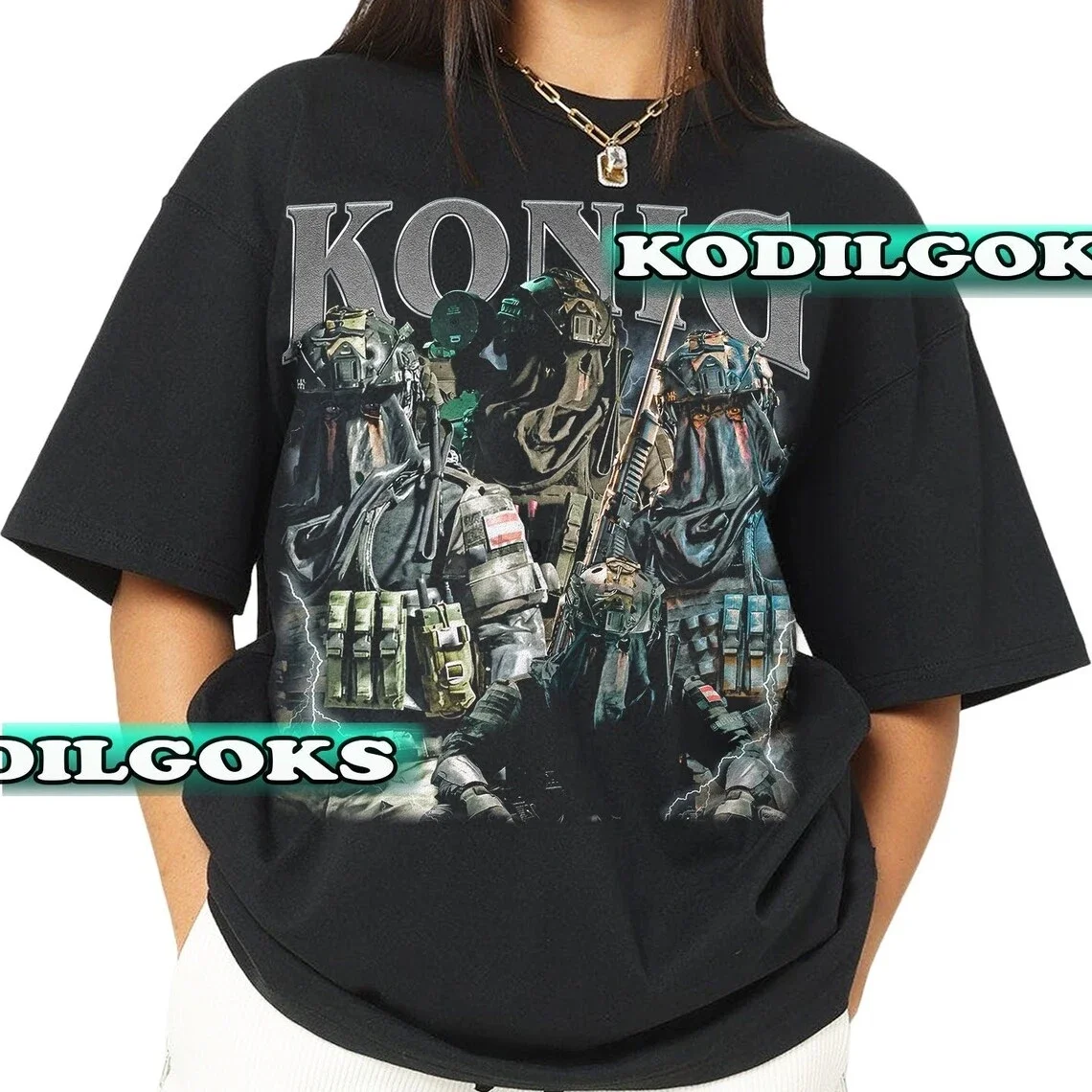 Konig 90s Shirt Paper Bootleg Modern Warfare 1 2 3 Game Collage Retro Y2K Sweatshirt FPS Unisex Gift For Him