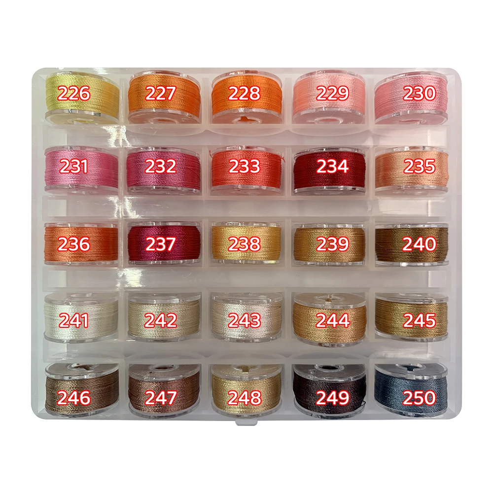 25 Farben * 90 Meter Hochglanz-Stickgarn Handgefertigte DIY-Nähmaterialien Hochglanz, Kein Nähfaden – Detail 16