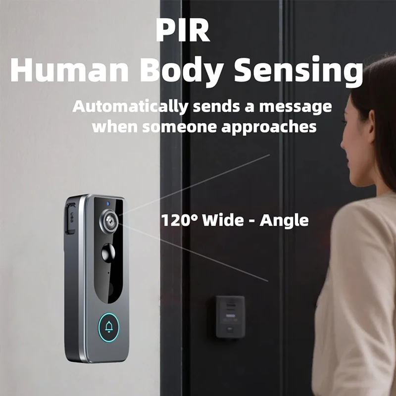 Digital Door Peepholes Wireless Doorbells Solar Rain Charge Cover Tuya Wifi Security Camera Intercom Video Smart Ring Door Bell