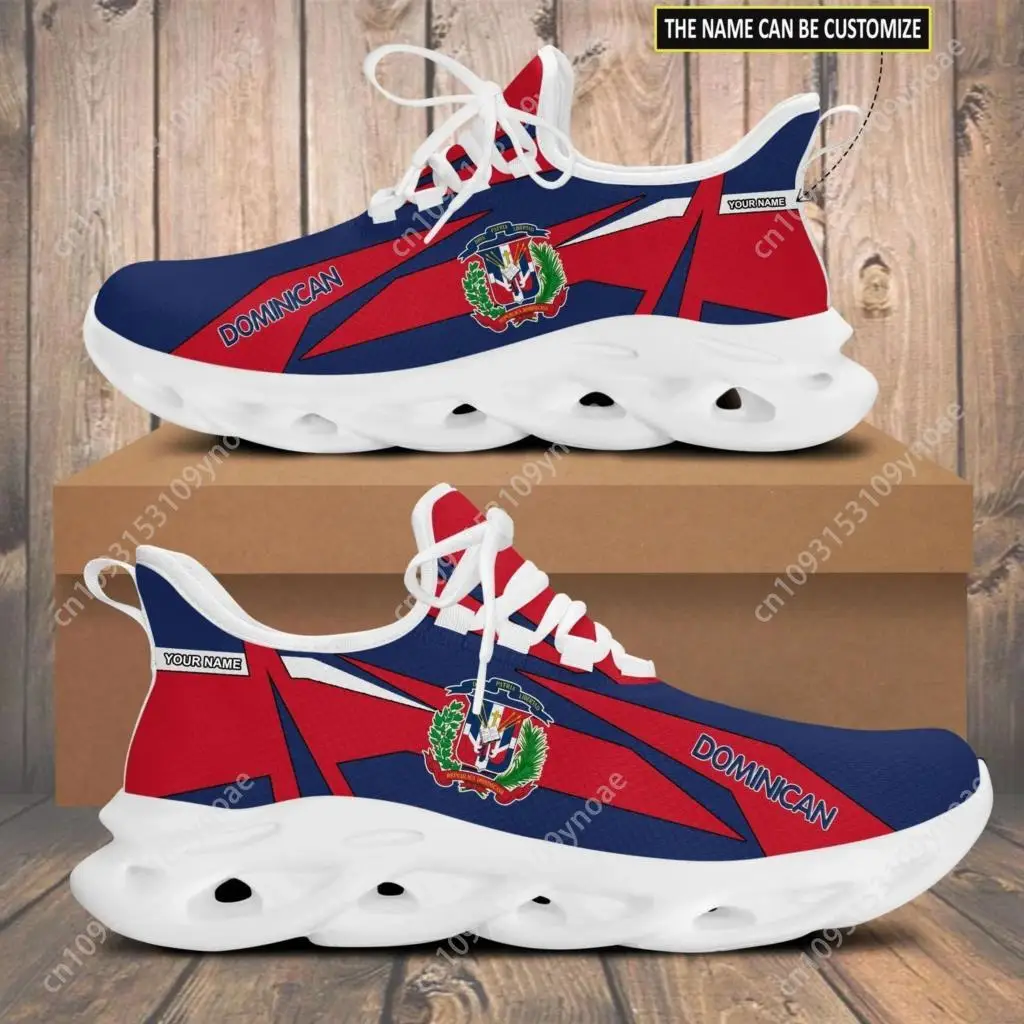 Latest Dominican Flag Design Fashion Tenis Sneakers for Men Male Lightweight Outdoor Walking Shoe Casual Footwear Zapatos Hombre