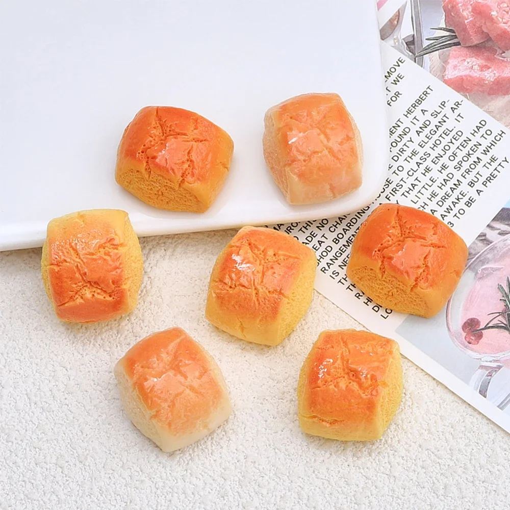 5PCS Shiny Roasted Mantou Series Resin Flatback Cabochons For Hairpin Scrapbooking DIY Jewelry Craft Decoration Accessories