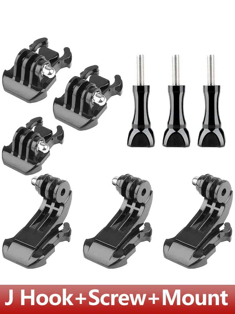 Vis de Base de montage à dégagement rapide avec crochet en J, pour GoPro Hero 13 12 11 10 9 8 7 6 SJCAM AKASO Insta360 DJI Osmo, accessoires de caméra d'action