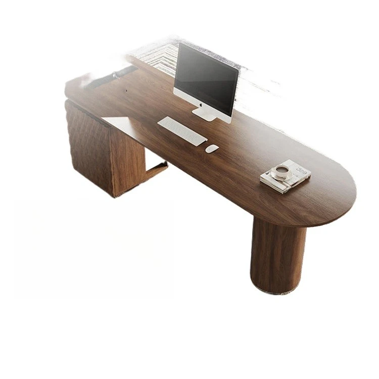 Modern retractable executive office computer study desk in MDF wood, suitable for indoor use