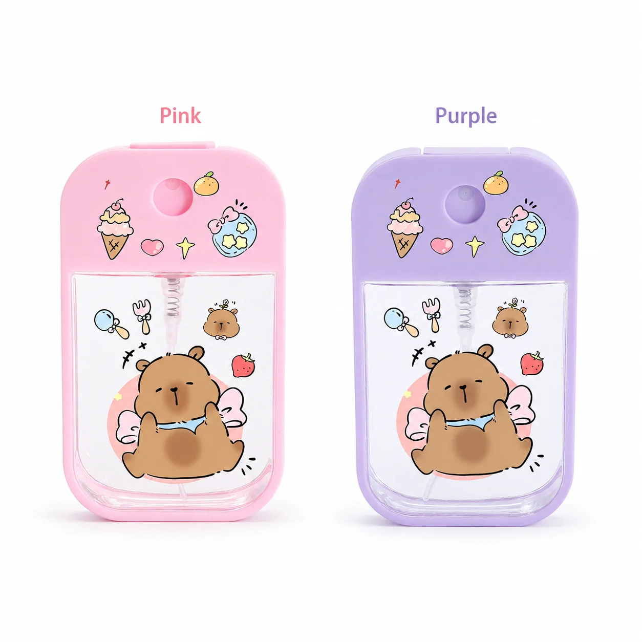 Fine Mist Spray Bottle Portable Refillable Pink Bear Facial Sprayer for Makeup Skincare Travel Women Girls Beauty Essential Gift - view 2