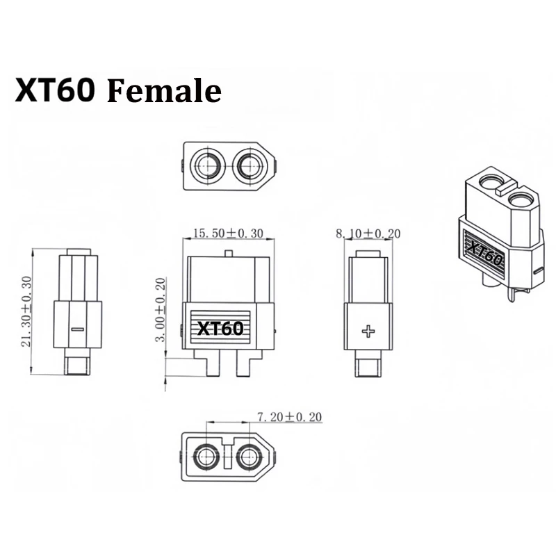 XT60 Stecker-Buchse-Kabel AWG12/16 10-100cm 8mm Loch Kupferanschluss-Adapterkabel für RC FPV Drohne Auto Boot Lithium-Batterie ESC-Ladung – Detail 8