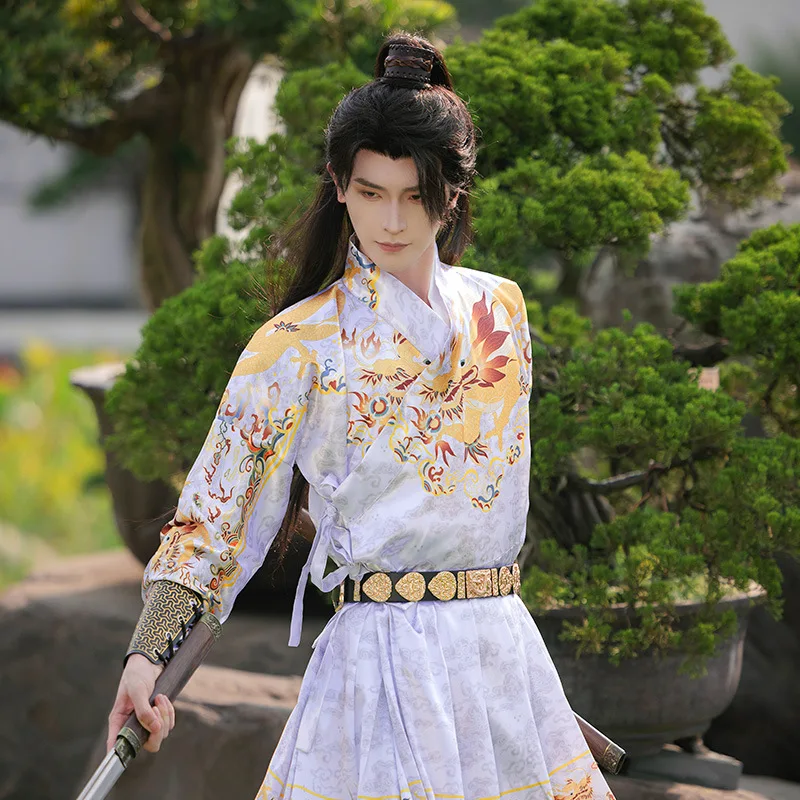 ملصقات سكين مطرزة للرجال والنساء من Ming Hanfu Jinyiwei داخل بدلة السحب السمكة الطائرة على الطراز الصيني زي قديم