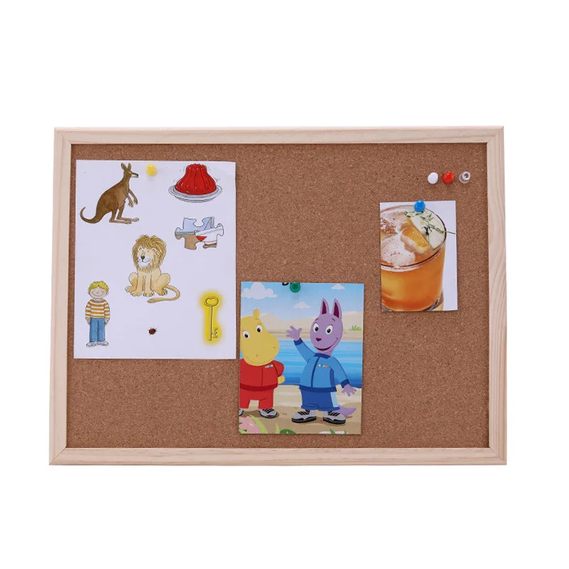 INS Cork Bulletin Board Message Board Decorative Display Board Decoration with Push Pins Photo Display Board Kitchen Cork Board